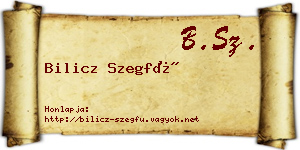 Bilicz Szegfű névjegykártya